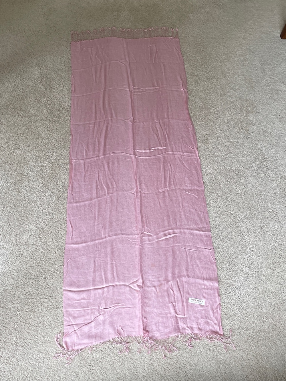 Pashmina Dusty Rose Pashmina-Silk Blend Scarf 68” x 24”